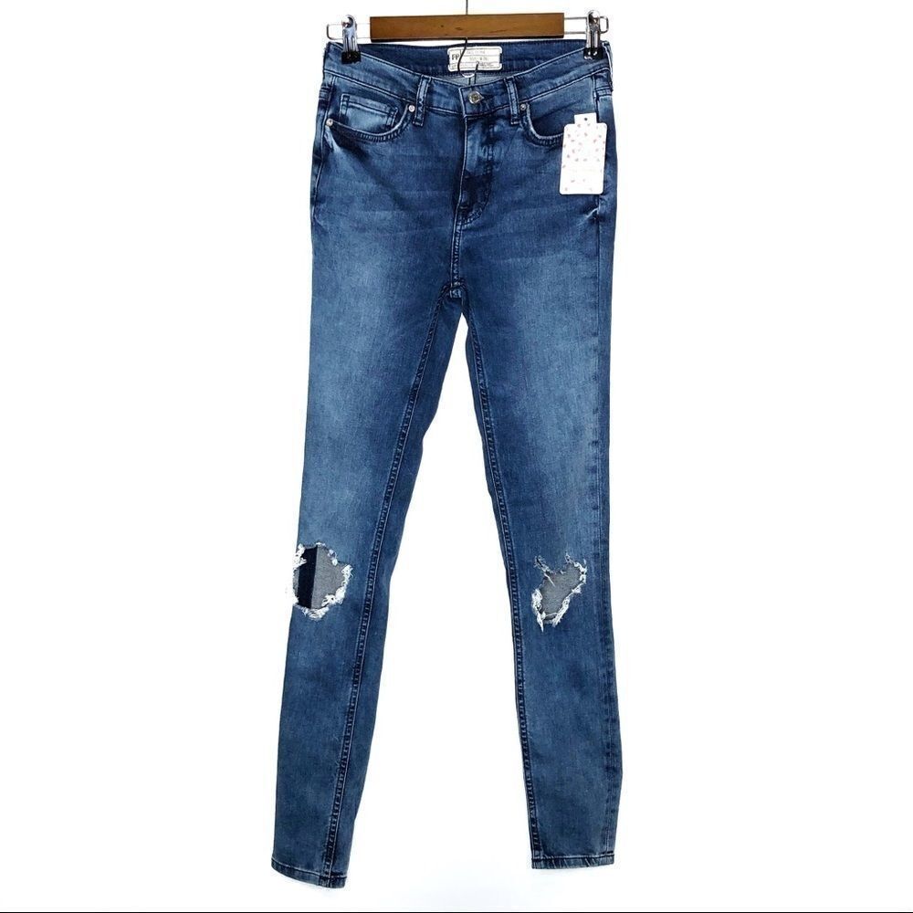 Free People | Busted Knee Long Skinny Jeans - Picture 3 of 8